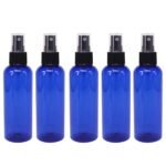 5pcs 100ml Empty Plastic Blue Refillable Fine Mist Black Spray Bottle