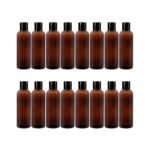 Hunky Dory 100ml 24pcs Amber Empty Plastic Bottles with black Flip Caps