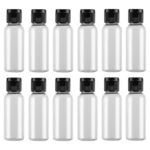 12pcs 30ml Empty Plastic Bottles with Black Flip Caps