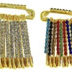 24pins White | Multicolour Diamond Studded Traditional Indian Dress Saree Pins