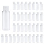 Hunky Dory 100pcs 20ml Empty Clear Plastic PET Bottles Refillable Travel Size Cosmetic Containers Small Leak Proof Squeeze Bottles with White Flip Top Cap for Shampoo,Lotion and for Beauty use