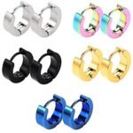 Hunky Dory Crystal Stainless Earrings for Men | Women (5 Pairs)