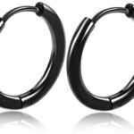 Hunky Dory Classic Black Earrings for Men | Women (1 Pair)