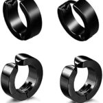 Hunky Dory Black Combo Earrings For Men | Women (2 Pair)