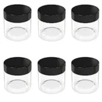 Hunky Dory Acrylic 25Grams Black Transparent Container for (Pack of 12)