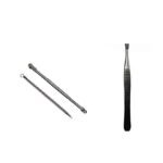 Hunky Dory Brother Stainless Steel Blackhead Remover Needle Round & Pointed Tip & Silver Tweezer Plucker (Pack of 3)
