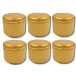 Hunky Dory PET Jar 200Grams Plastic Gold Cosmetics Shan Container for (Pack of 12)
