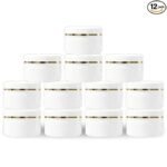 Hunky Dory 60 Gram PET Jar Plastic Pearl White Round Gold Ring Cosmetics Shan Container for (Pack of 12)