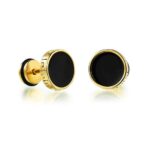 Hunky Dory Black | Gold Earrings For Men | Women (1 Pair)
