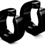 Hunky Dory Black Non-Piercing Unisex Earring For Men Women (1 Pairs)