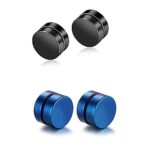 Hunky Dory Black, Blue Combo Earrings for Men | Women (2 Pairs)