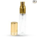 Hunky Dory 8ml Sqaure Glass Pen Spray Bottle With Gold Pump And Gold Cap (Pack of 12)
