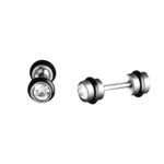 Hunky Dory Dumbbell Shape stainless Steel Earring Stud (Silver) 1 Pair