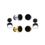 Hunky Dory Black | Gold | Silver Earrings For Men | Women (3 Pair)