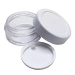 Hunky Dory Acrylic 8gram Pearl White Cap Glass Transparent Jar Container for (12-pcs)