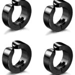Hunky Dory Black Non-Piercing Earrings for Men | Women (2 Pairs)