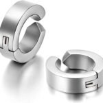 Hunky Dory Non-Piercing Silver Earring For Men And Women (1 Pairs)