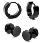 Hunky Dory Combo Crystal Studded Earrings for Men | Women (2 Pairs)