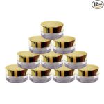 Hunky Dory Acrylic 25Grams Royal Gold Cap Glass Jar Container for (Pack of 12)