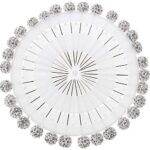 Hunky Dory Royal Arabic White Rhinestone Hijab Pins | Brooch for Women (Pack of 30)