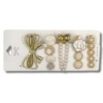 Hunky Dory Luxury Bridal Diamond Pearl Studded Gold Finish Brooch | Saree Pins | Hijab Pins | Burqa Pins | Dress | Duppatta Pins | Head Pin For Girls | Women (Pack of 5)