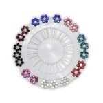 Hunky Dory Floral Luxury Arabic Crystal Multicolour Hijab Pins | Brooch for Girls | Women (Pack of 20)