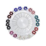 Hunky Dory Floral Luxury Arabic Crystal Multicolour Hijab Pins | Brooch for Girls | Women (Pack of 20)