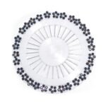 Hunky Dory Floral Luxury Arabic Crystal Black Hijab Pins | Brooch for Girls | Women (Pack of 30)