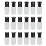 Hunky Dory 24pcs 3ml Empty Reusable Essentail Oil Roll on Glass Bottles with Black Caps For Beauty Use