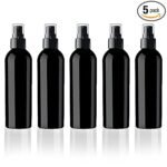 Hunky Dory 5pcs 100ml Empty Plastic Black Refillable Fine Mist Black Spray Bottle for Saloon,Costemic, Hand Sanitizer, Toner, Perfume, Lotion, Oil, Travel use.