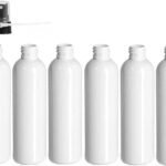 Hunky Dory 6pcs 100ml Empty Plastic white Refillable Bottles Fine Mist Black Spray for Saloon,Costemic, Hand Sanitizer, Toner, Perfume, Lotion, Oil, Travel use.