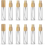 Hunky Dory 12pcs 5ml Empty Delicated Perfume Glass Bottles With Metallic Spray Pump And Caps.