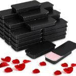 Hunky Dory 12pcs 10gram Black Aluminium Small Slider Top Tin Lip Balm Tins with Lids Rectangular Metal Tins Containers for Lip Balm, Candies, Jewelry, Crafts Pills, Storage Kit, Cosmetic & Beauty