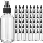 Hunky Dory 12pcs 100ml Empty Boston Round Plastic Transparent Refillable Fine Mist Spray Bottle for hand sanitizer,Perfume, Lotion, Oil, Travel | Costemic use etc