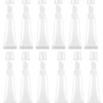 Hunky Dory 12pcs 5ml Transparent unbreakable Lip Gloss Tubes, Empty Clear Lip Balm Containers Tubes for Cosmetics DIY, Oblique Mouth,Refillable Bottle Cream.
