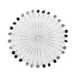 Hunky Dory 30pins Royal Arabic Rhinestone Hijab Pins | Brooch for Women (Black and White)