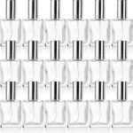 Hunky Dory 12pcs 10ml Transparent Empty Glass Pocket Bottle With Silver Metallic Spray Pump Refillable Bottle Saniztizer, Toner, Perfume, Attar, Lotion, Moisture, Oil