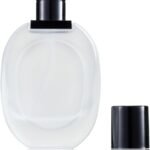 Hunky Dory Unique 30ml Empty Frosted Glass Delicated Perfume Decant Spray Bottles with Black Metally Pump and Unique Cap For DIY Perfume, Essential Oils, Rose Water, Travel Use po-1