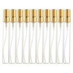 Hunky Dory 12pcs 10ml Empty Delicated Perfume Glass Bottles With Gold Metallic Spray Pump And Caps.