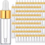Hunky Dory 12pcs 5ml Mini Transparent Glass Dropper Bottles Small Sample Vials for Traveling Essential, Oils,Cosmetic, Liquid, Perfume