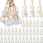 Roll over image to zoom in       Hunky Dory 12pcs 10ml Hanging Car Air Freshener Diffuser Bottles Empty Glass Perfume Bottle Pendant for Essential Oil Fragrance Aromatherapy Bottle Ornament (Clear,Cylinder)