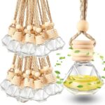 Hunky Dory 12pcs 10ml Hanging Car Air Freshener Diffuser Bottles Empty Glass Perfume Bottle Pendant for Essential Oil Fragrance Aromatherapy Bottle Ornament