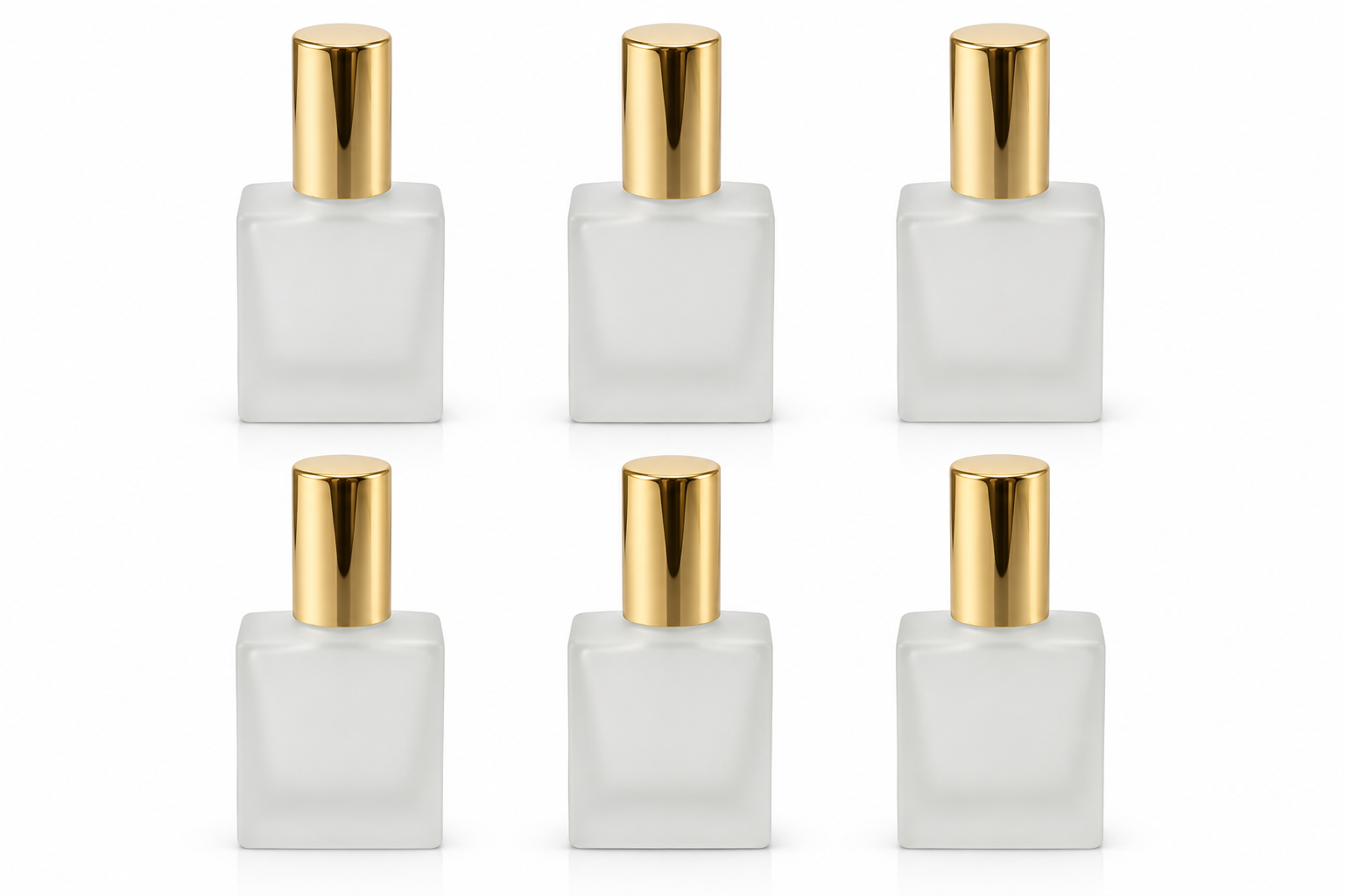 Hunky Dory 12pcs 10ml Square Frosted Glass Perfume Spray Bottles with Metallic Golden Metal Pump Refillable Empty Fragrance Atomizers with Cap for Perfume, Cologne, Essential Oils & Travel - Image 2